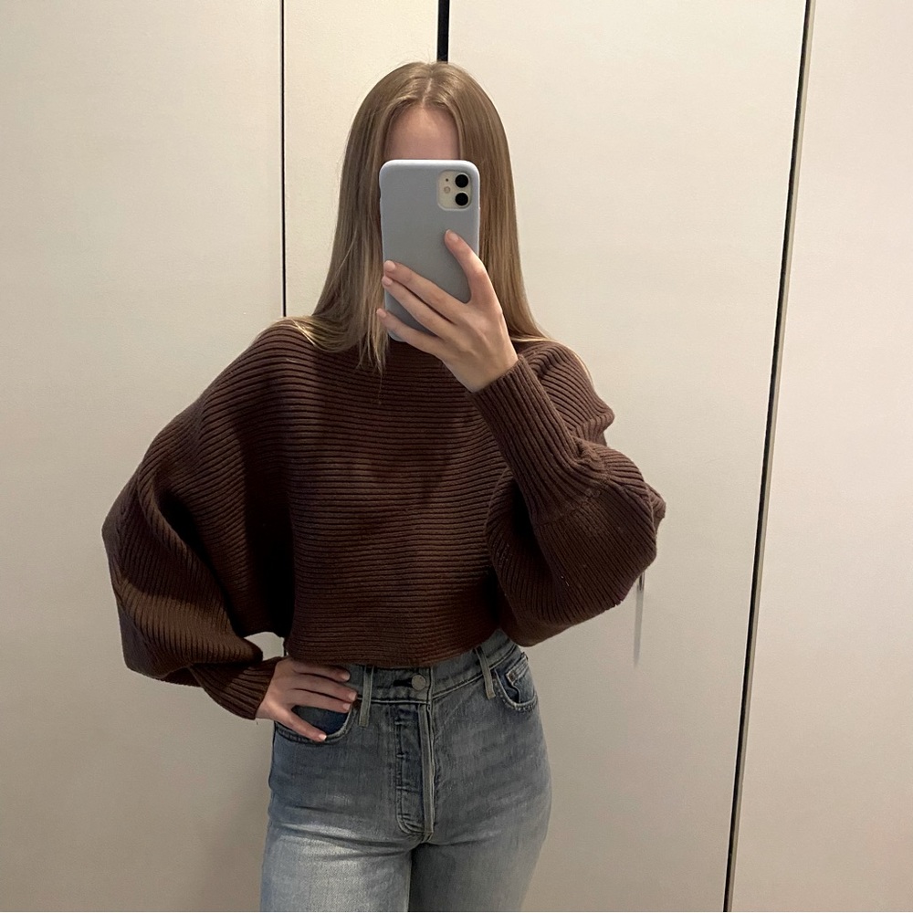 DISSH Dolman Sleeve Brown Knit Sweater - size XS (Australian size 6)